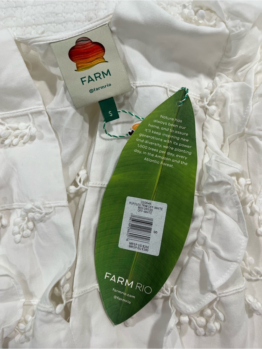FARM Rio white Tiered Midi Dress with V-Neck - Picture 6 of 12